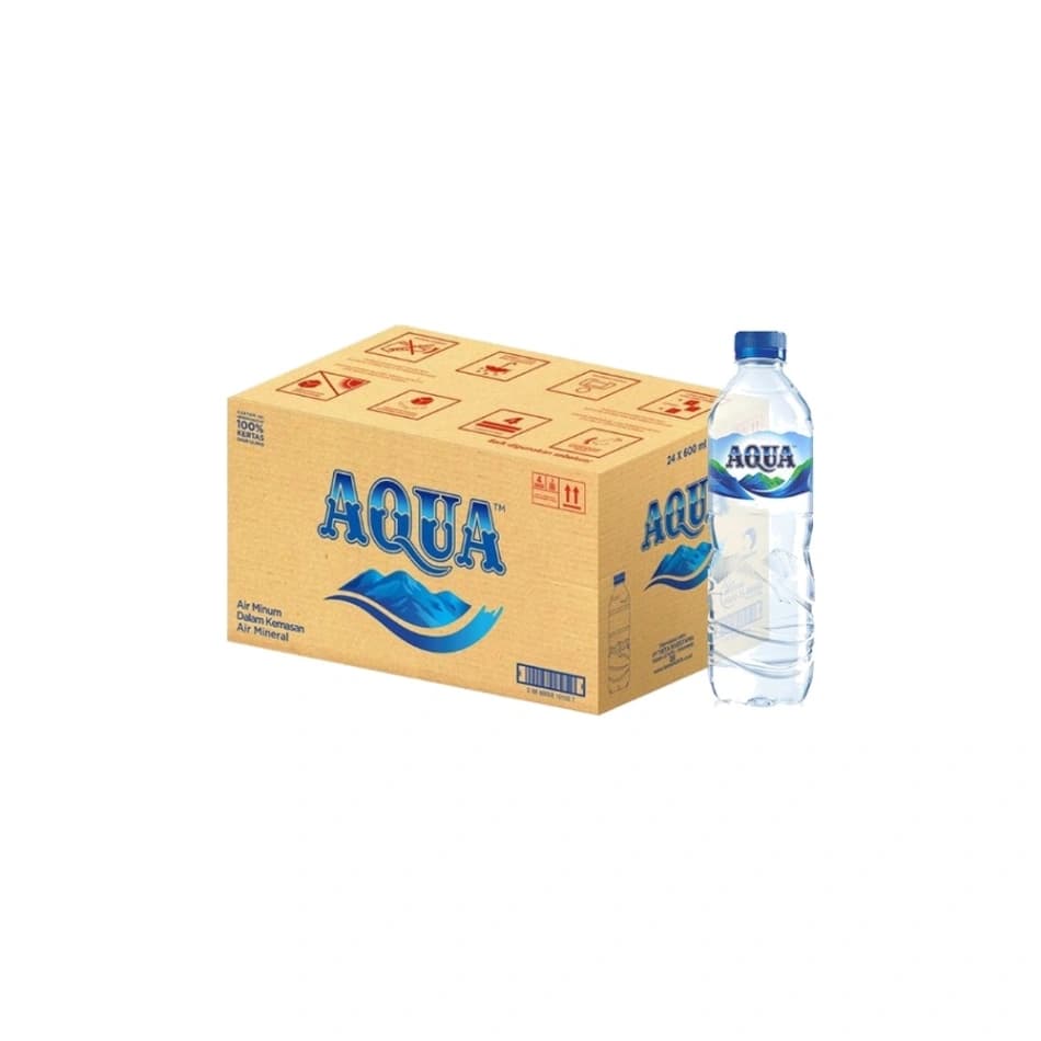 Air Mineral Aqua 600ml isi 24